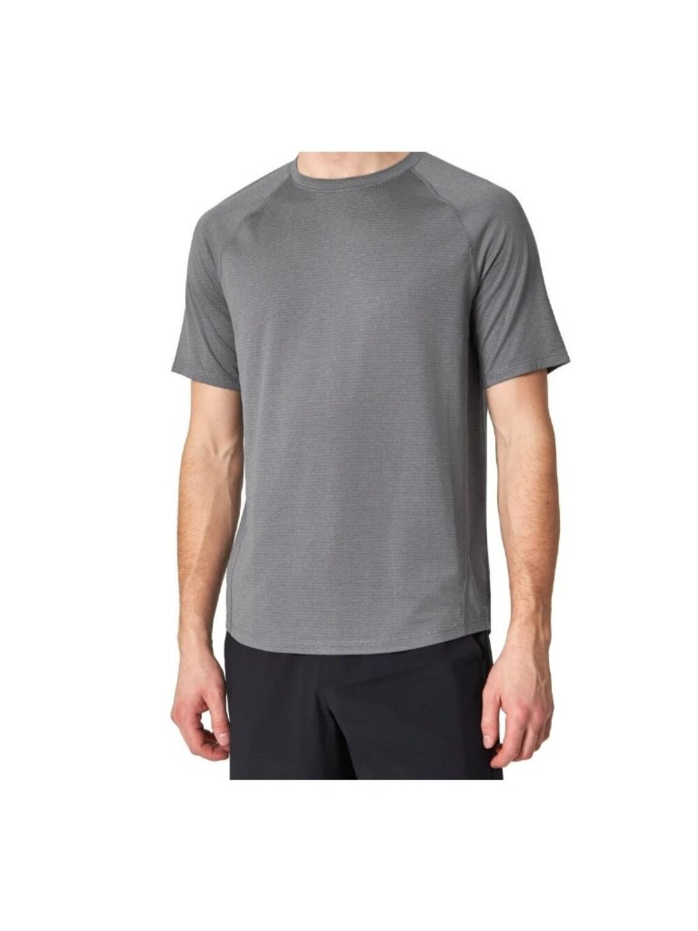 NWOT Mondetta  Men's M Gray Polyester Blend Performance Striped Active T Shirt